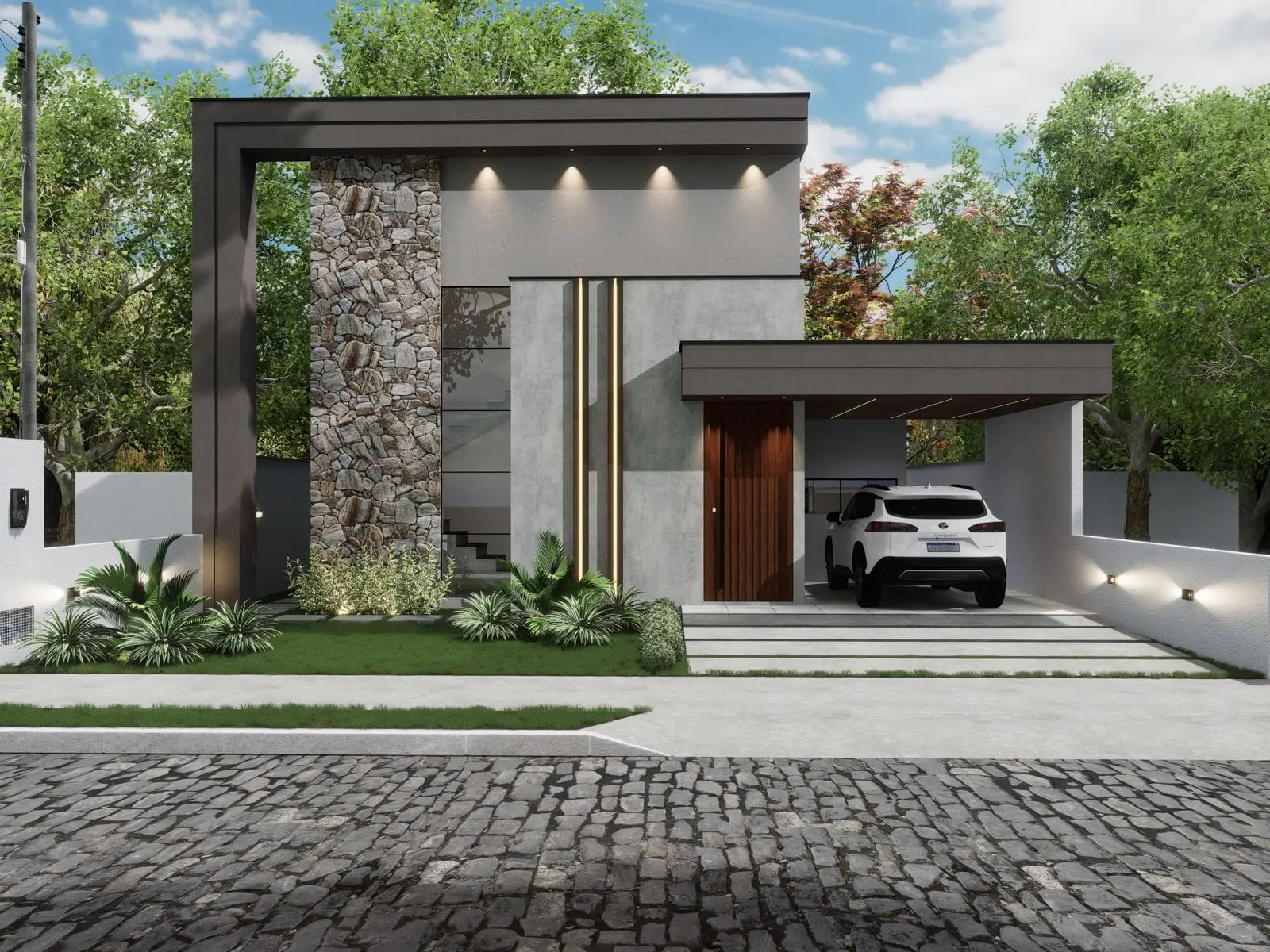 Residência contemporânea projetada pela GE Engenharia